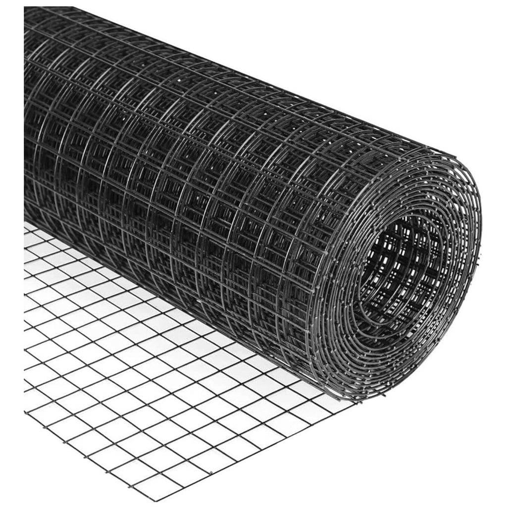 12'' x 20' Black Hardware Cloth 1/2 in Steel Vinyl Coated mesh