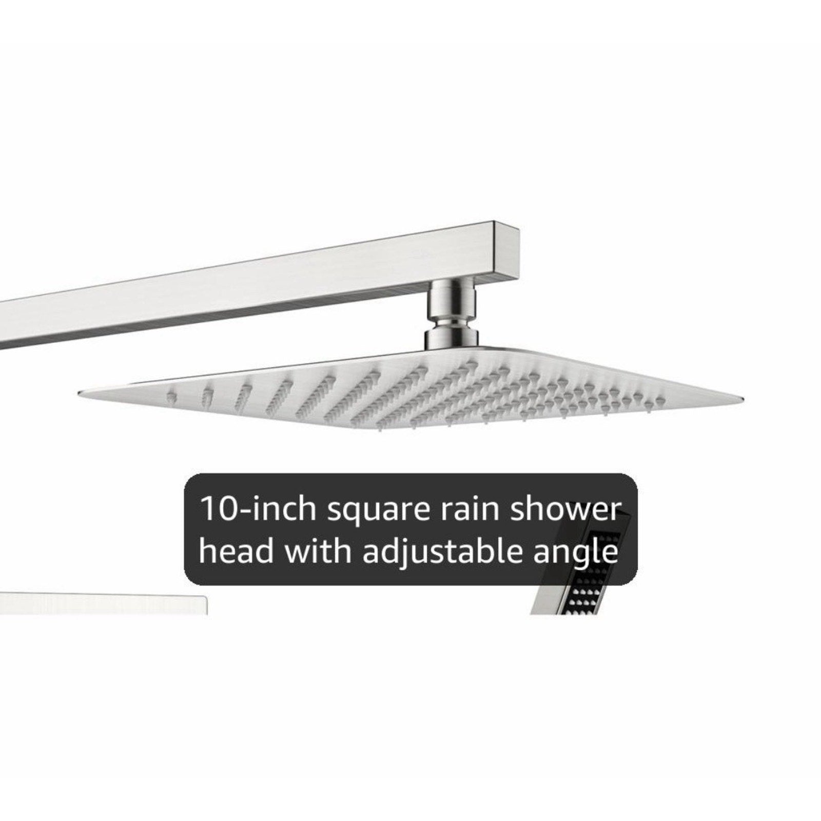 Brushed Nickel Shower Faucet Set System Rain Shower Head Combo Kit w/Mixer Valve