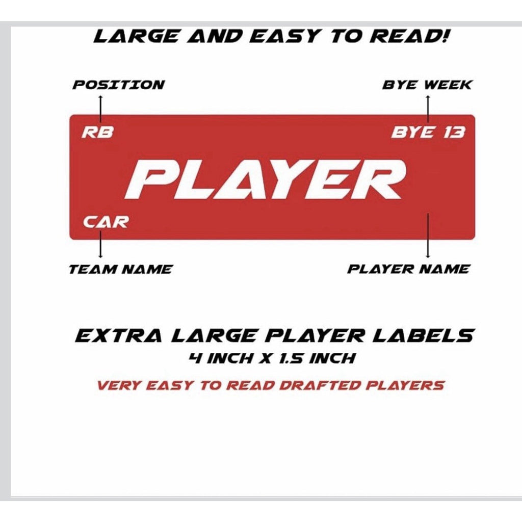 XL Fantasy Football Draft Board for the Football Season Kit