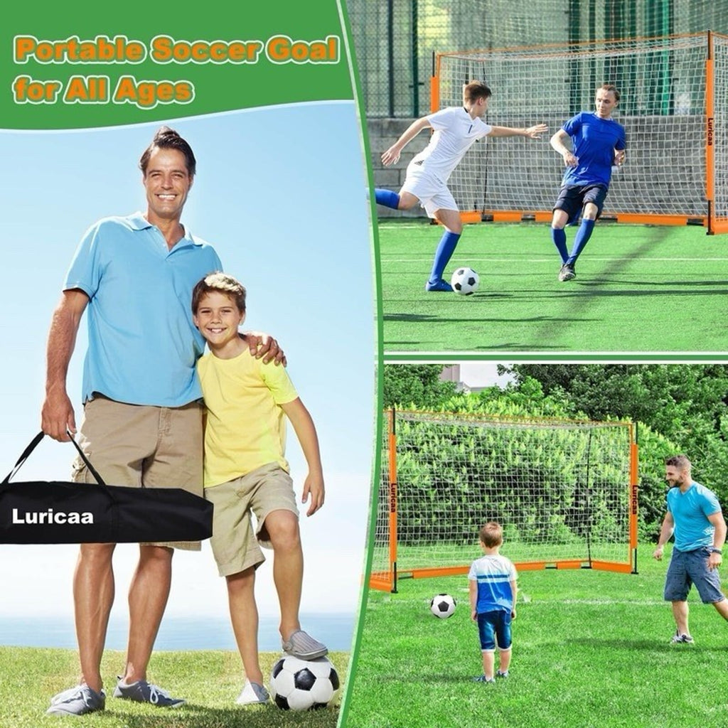 Collapsible Soccer Goal, 12×6 Ft /6×4 Ft Portable Soccer Goal Net for Backyard
