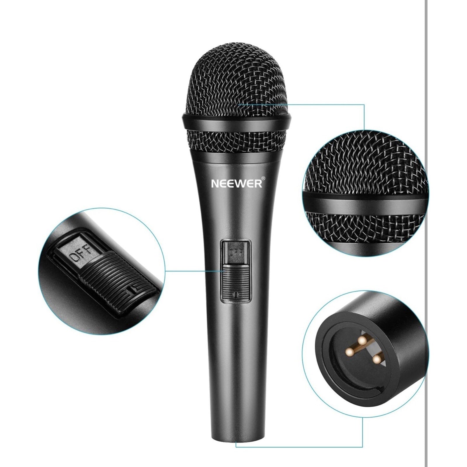 Neewer Cardioid Dynamic Microphone with XLR Male to XLR Female Cable NW-040