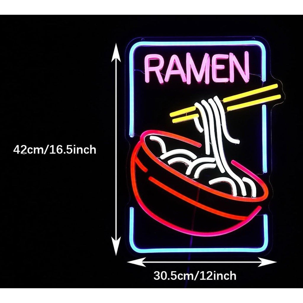 Ramen Neon Sign Noodle Led Neon Lights for Wall Decor Neon Ramen Light up Sign