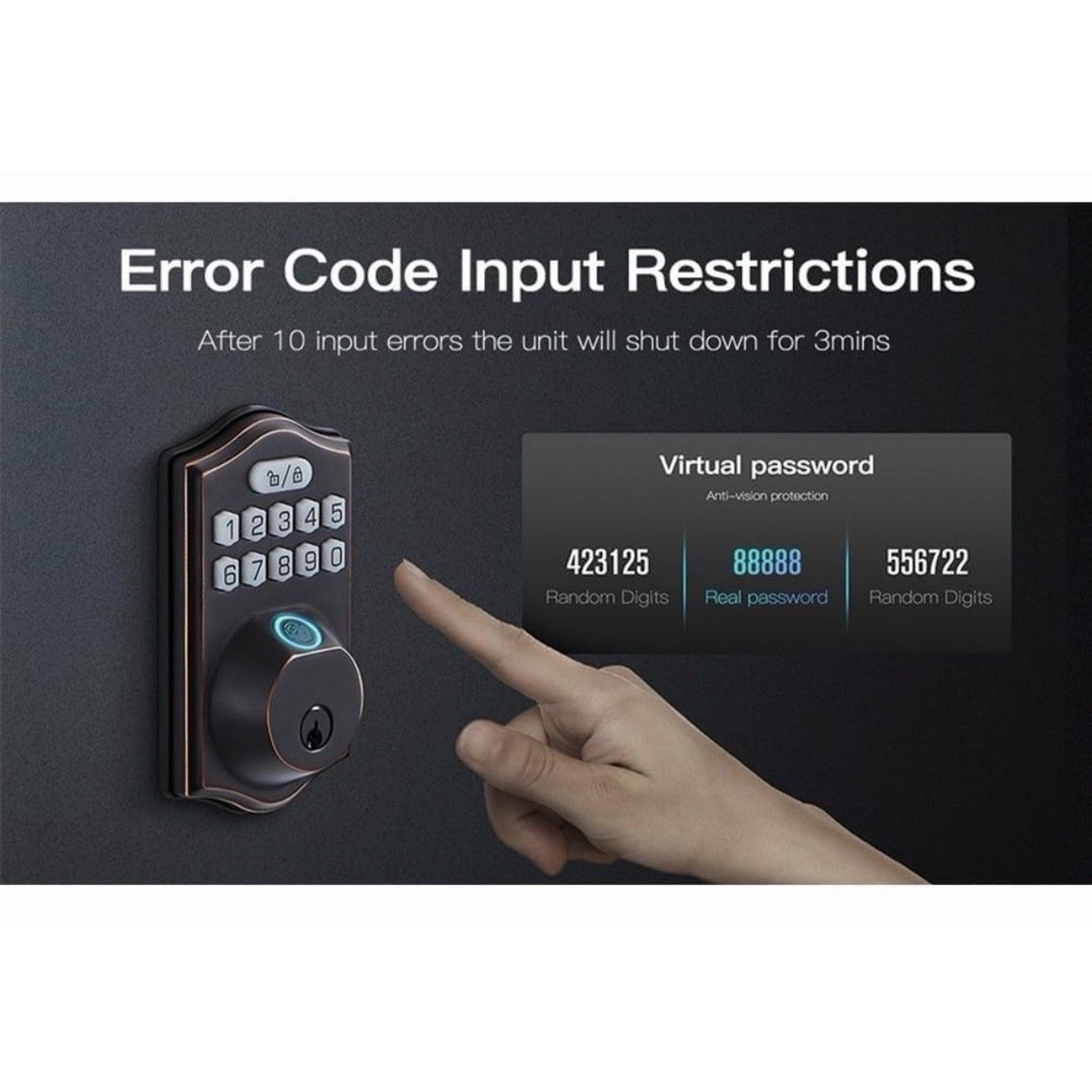 Smart Fingerprint Password Door Lock Waterproof Zinc Alloy Auto Lock