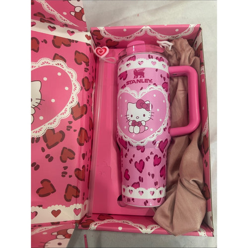 40oz Stanley FlowState tumbler limited edition LoveShackFancy x Hello Kitty Pink