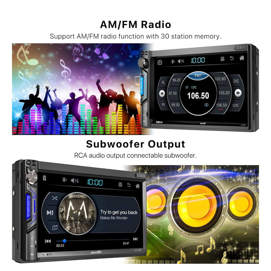 7 inch Double Din Car Stereo Receiver, Bluetooth, Touchscreen, Backup Camera ..