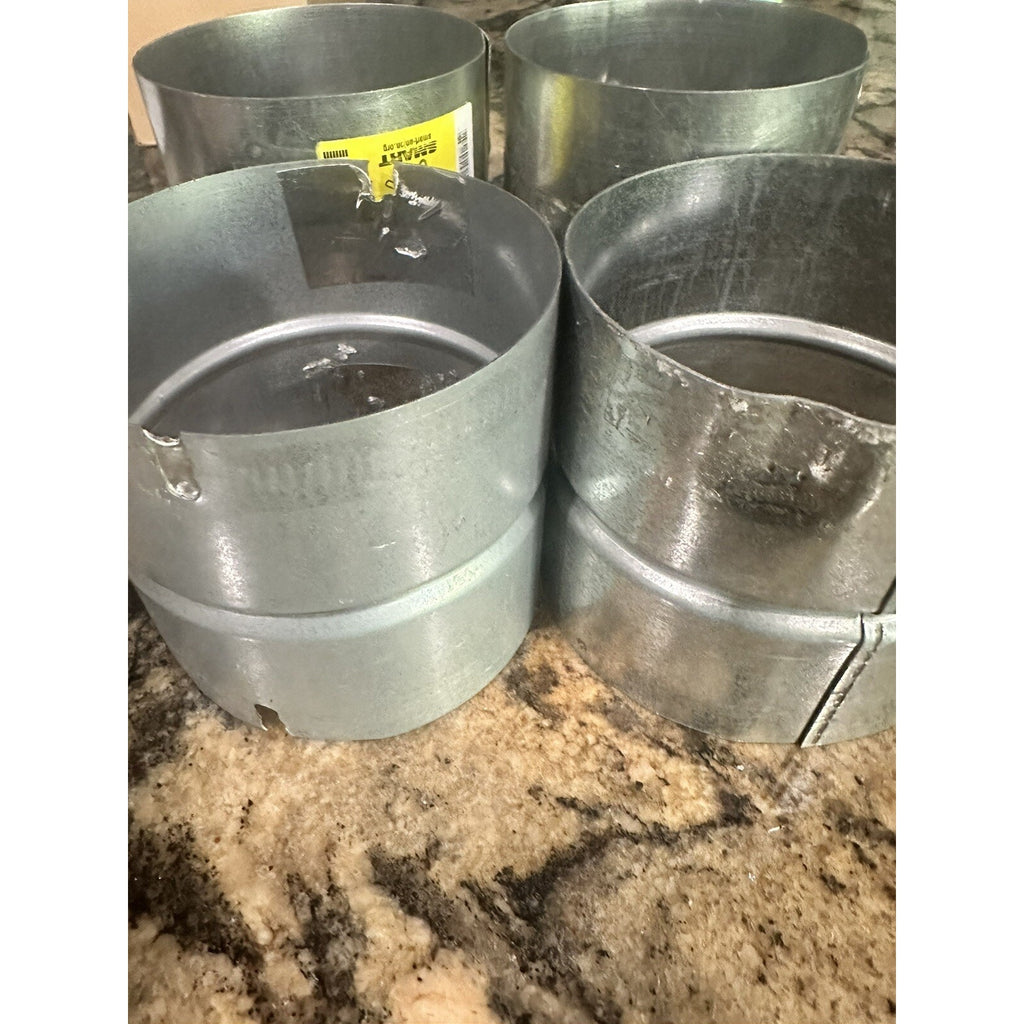 4 Pcs 4" Galvanized Steel Duct Connector Duct Coupling Vent Coupler