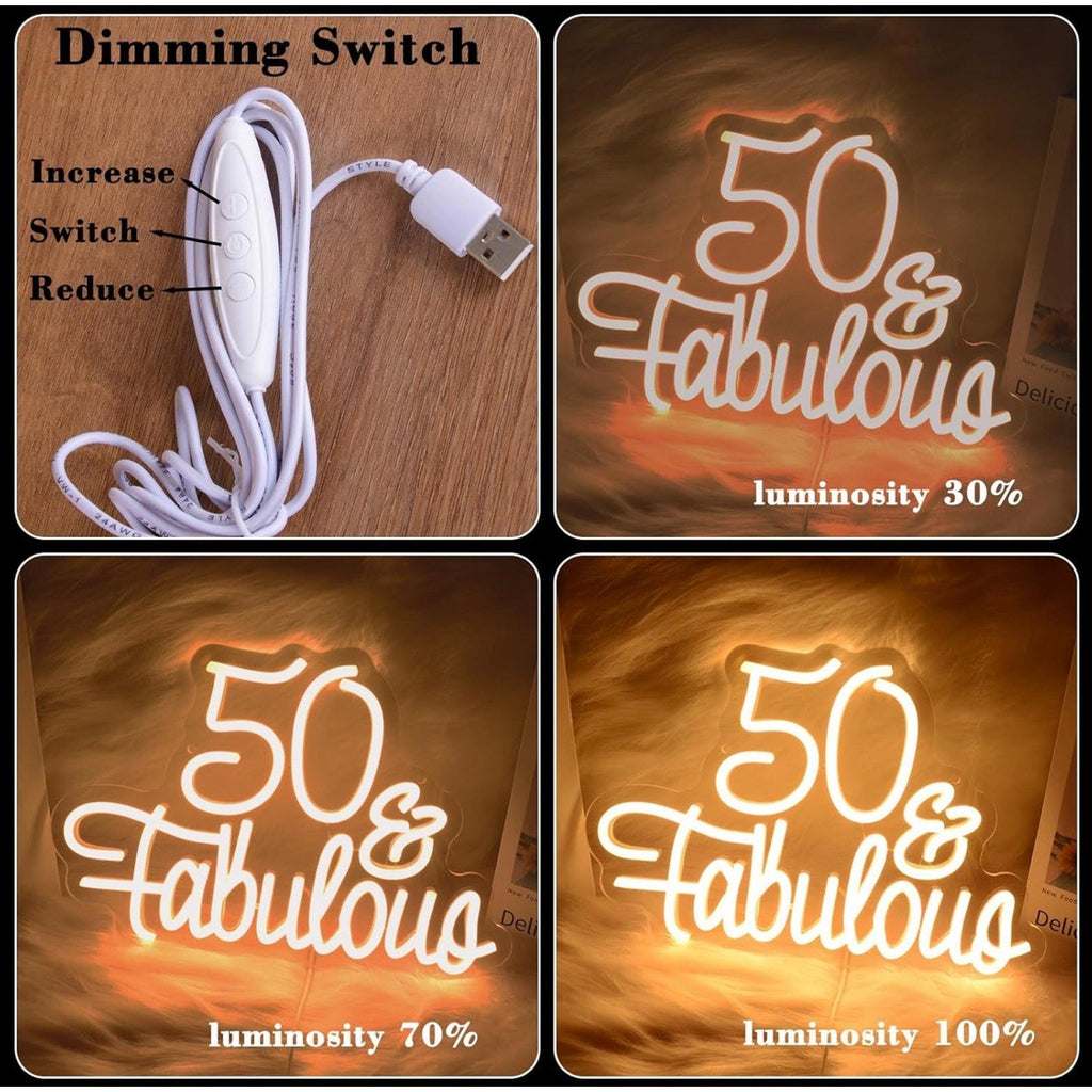 50 Fabulous Neon Light Fifty Years Old Neon Sign for 50th Wedding Anniversary