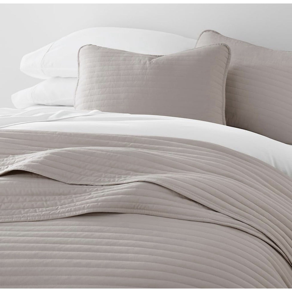 Linen Market Striped Quilt Coverlet Set, King/Cal-King, Latte