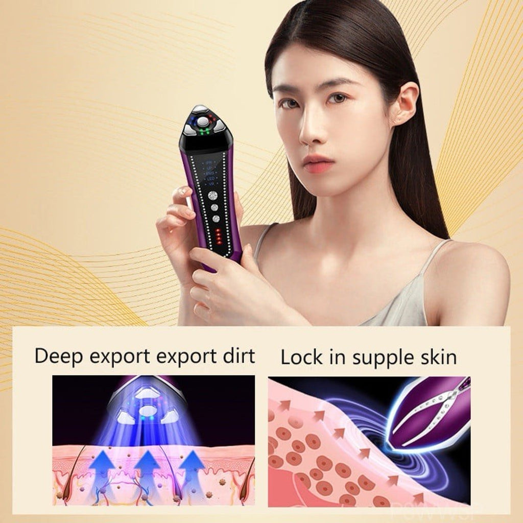 RF Facial Beauty Machine Microcurrent Skin Tightening Fade Wrinkles Red Blue MUF
