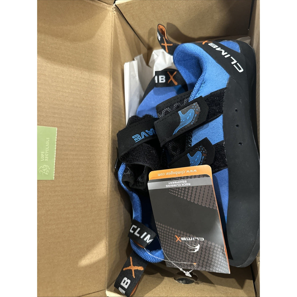 Climb X Men's Rave Strap Climbing Shoe French Blue Size 8.5 US