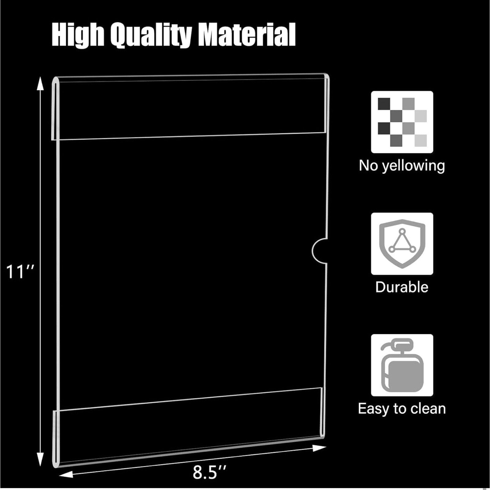 12 pack 8.5 X 11 Wall Mount Acrylic Sign Holder with Tape, Clear Plastic Menu