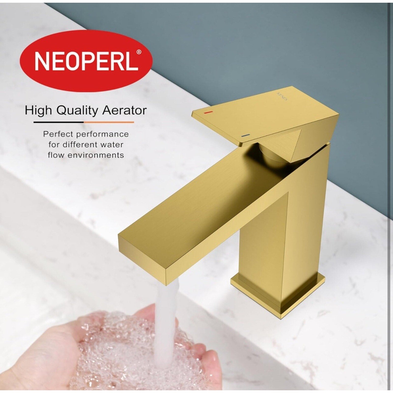 KENES Gold Brushed Single Hole Single Handle Bathroom/Kitchen Faucet