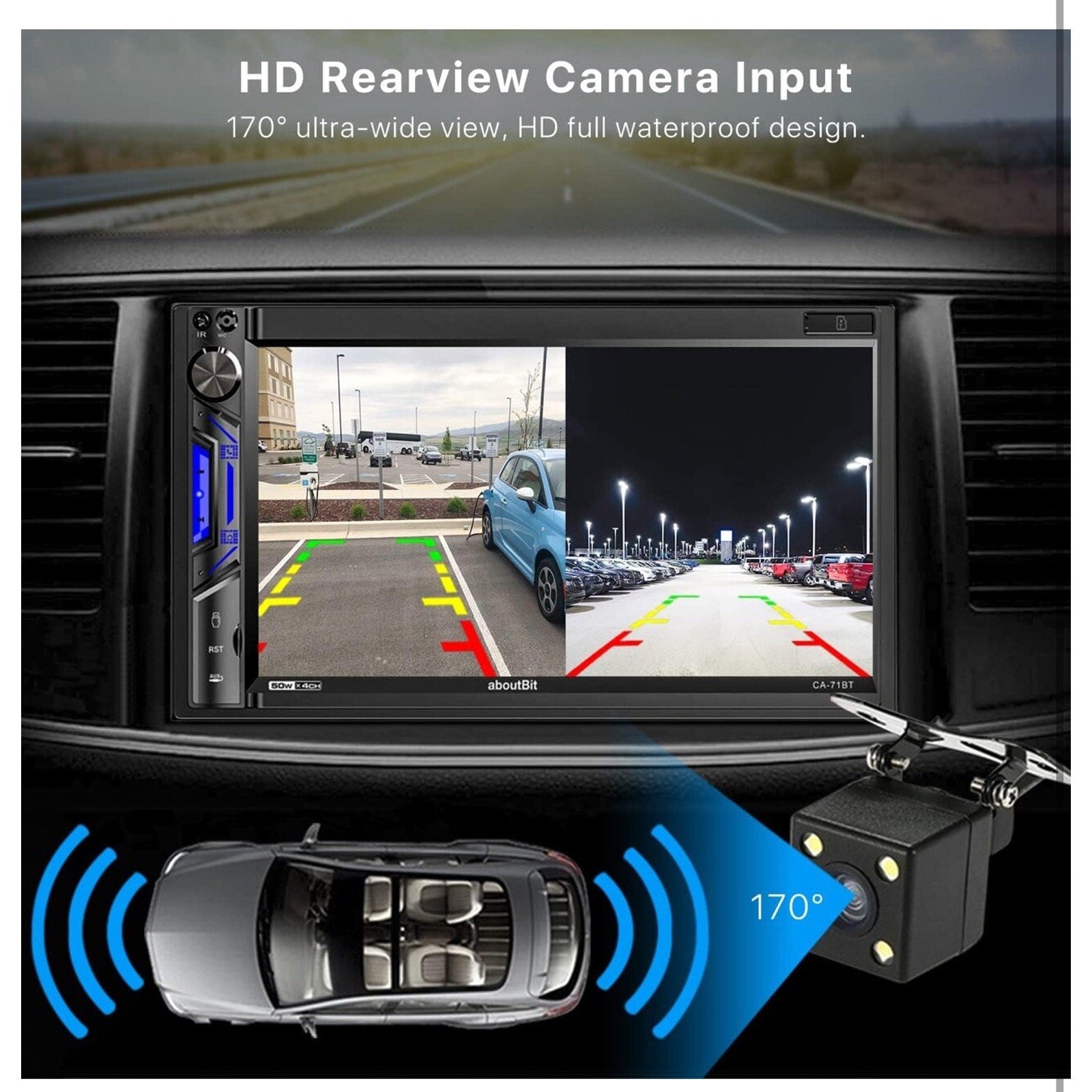 7 inch Double Din Car Stereo Receiver, Bluetooth, Touchscreen, Backup Camera ..