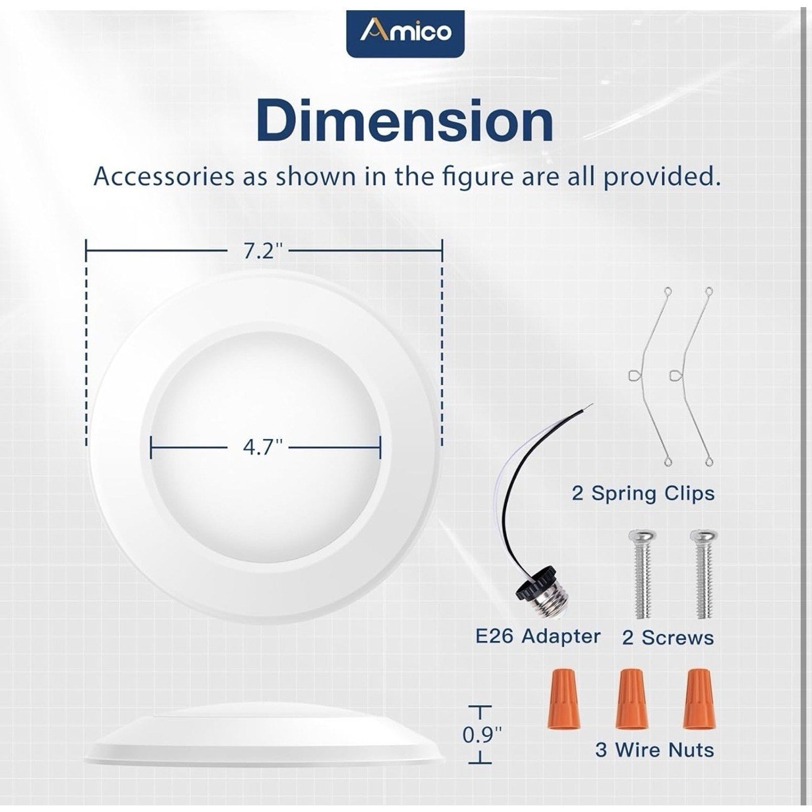 Amico 6 Inch 5CCT LED Disk Lights, Dimmable Flush Mount Ceiling Disc - 24 Pack