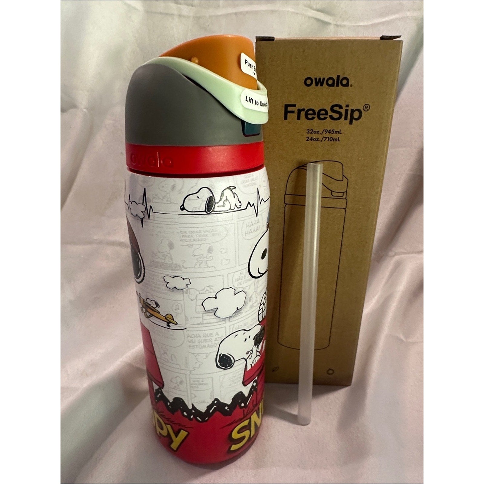 Custom Engraved Owala FreeSip Snoopy Pilot 32oz