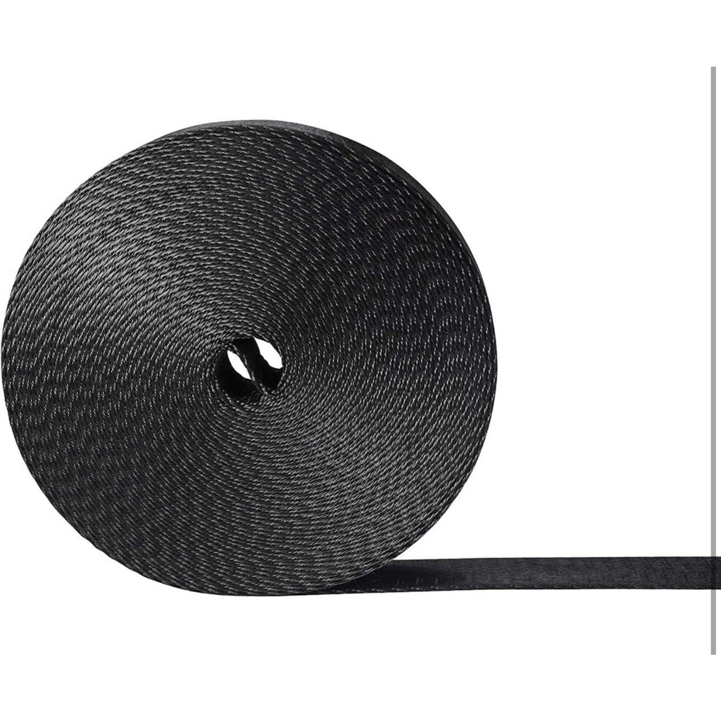 1 Roll 25 Yards 1 Inch Wide Black Nylon Heavy Duty Webbing Strap