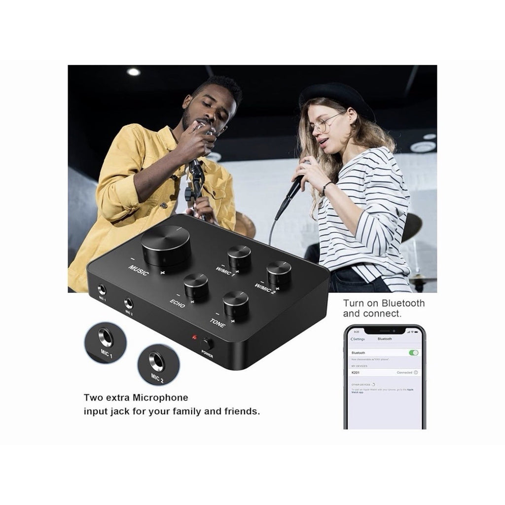 Rybozen Wireless Microphone Karaoke Mixer System, Dual Wireless Microphones