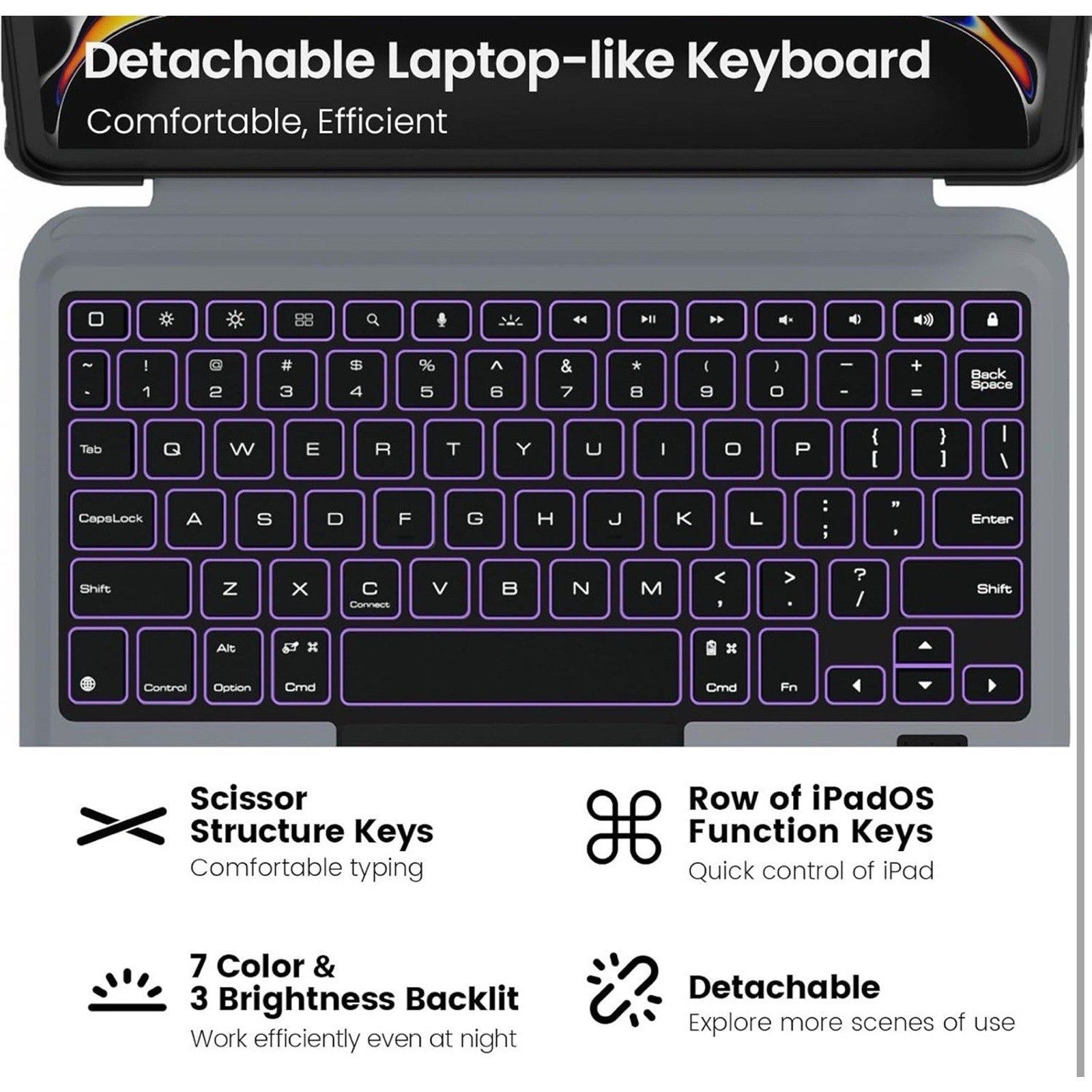 Nillkin iPad Pro 11 2024 Keyboard Case Magic Trackpad Backlit Rugged Black