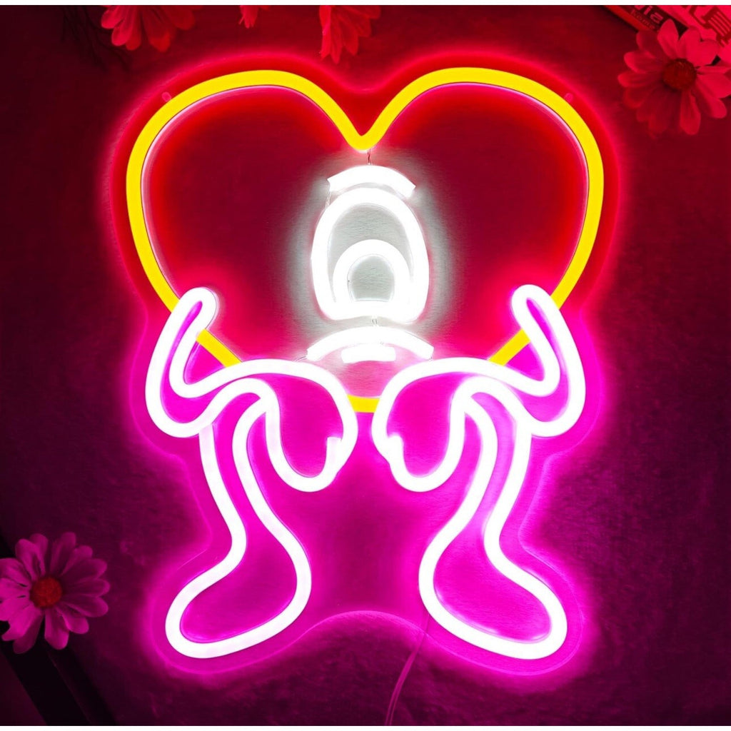 Bad Bunny Heart Neon Signs for Wall Decor