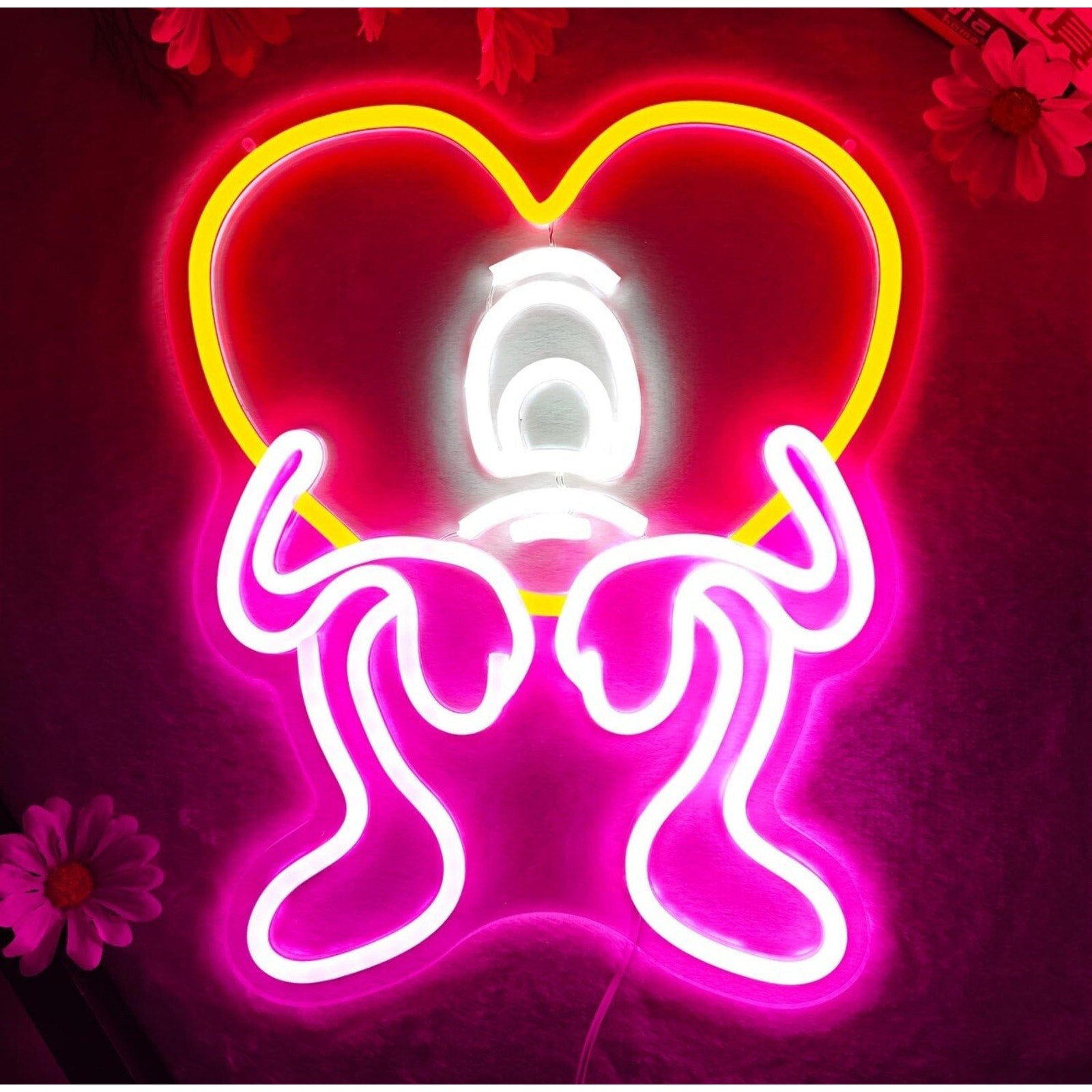 Bad Bunny Heart Neon Signs for Wall Decor