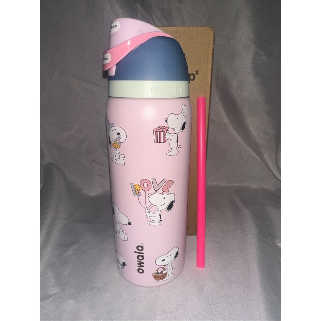 Custom Engraved Owala FreeSip Snoopy Pink 32 oz