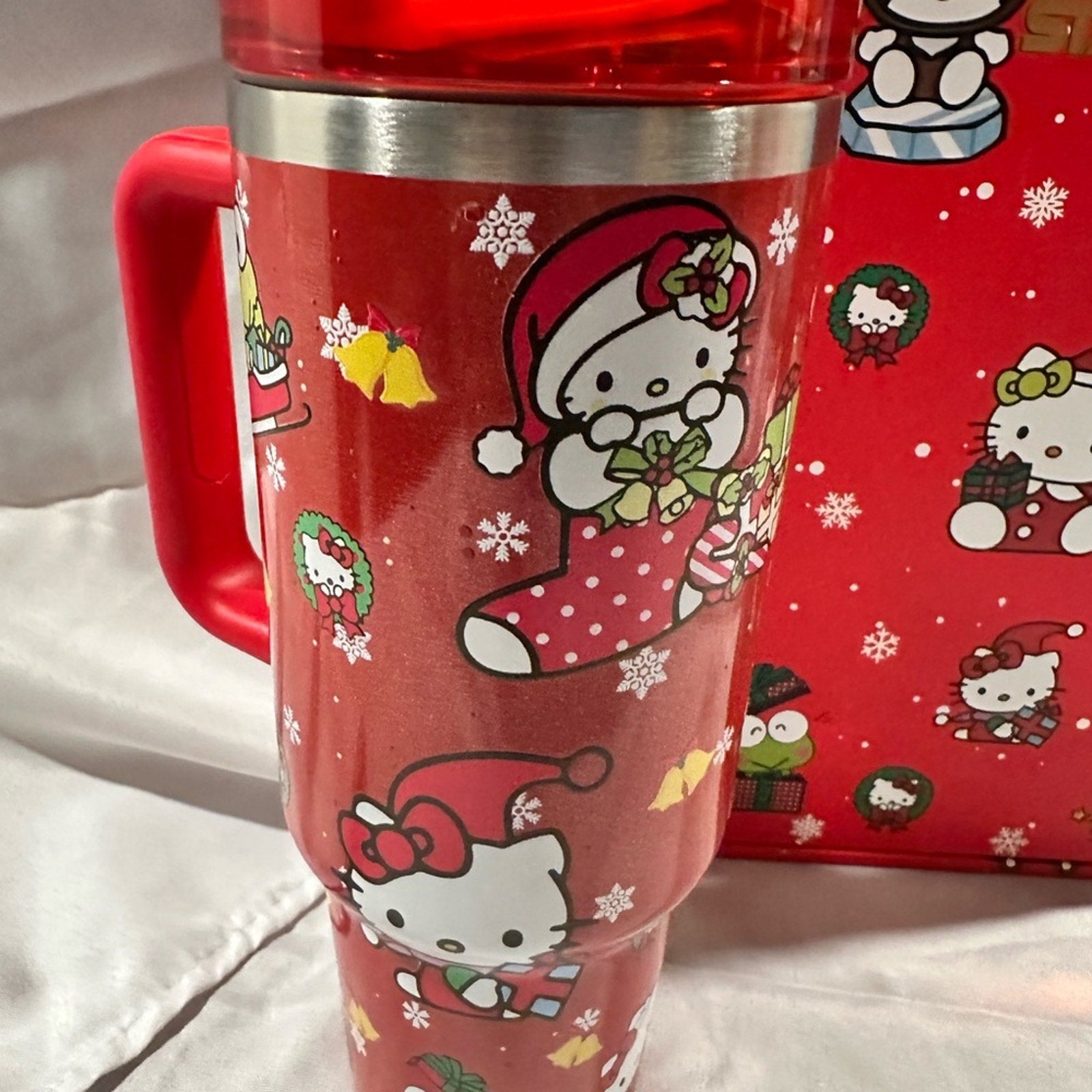 Stanley Tumbler 40 oz Chrostmas Red Hello Kitty