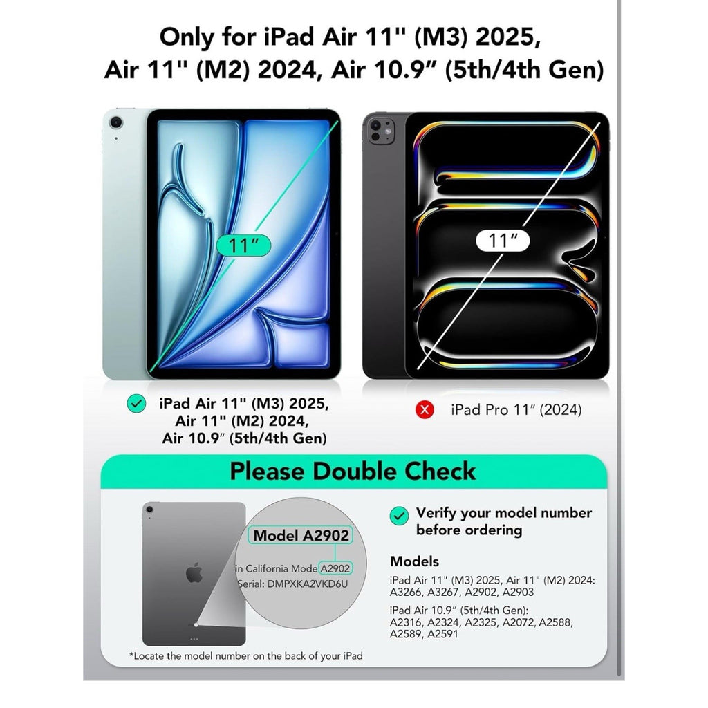 ESR Case for iPad Air 13 Inch Removable Magnetic Cover Adjustable