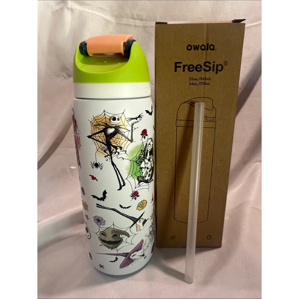 Custom Engraved Owala FreeSip Nightmare Before Christmas, Jack and Sally 32oz