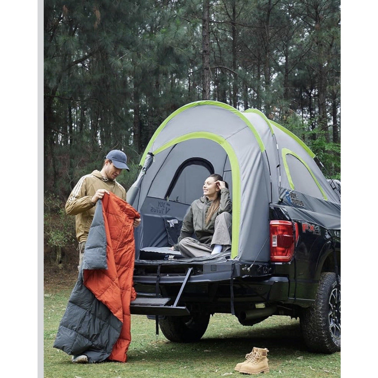Pickup Truck Tent 6.5ft JOYTUTUS Waterproof PU2000mm for 2 Person Truck Bed Tent