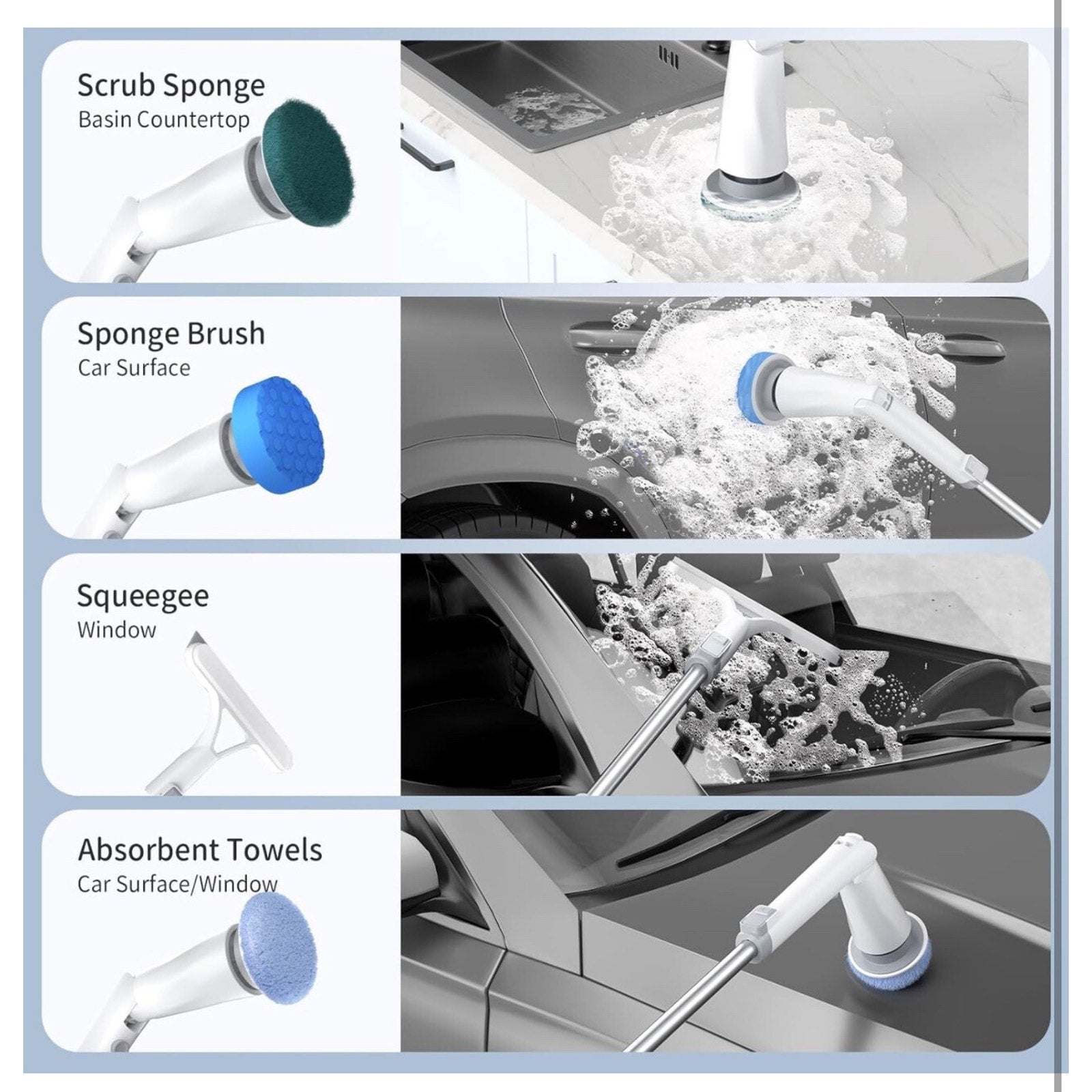 Electric Spin Scrubber, Electric Shower Scrubber with Long Handle Adjustable