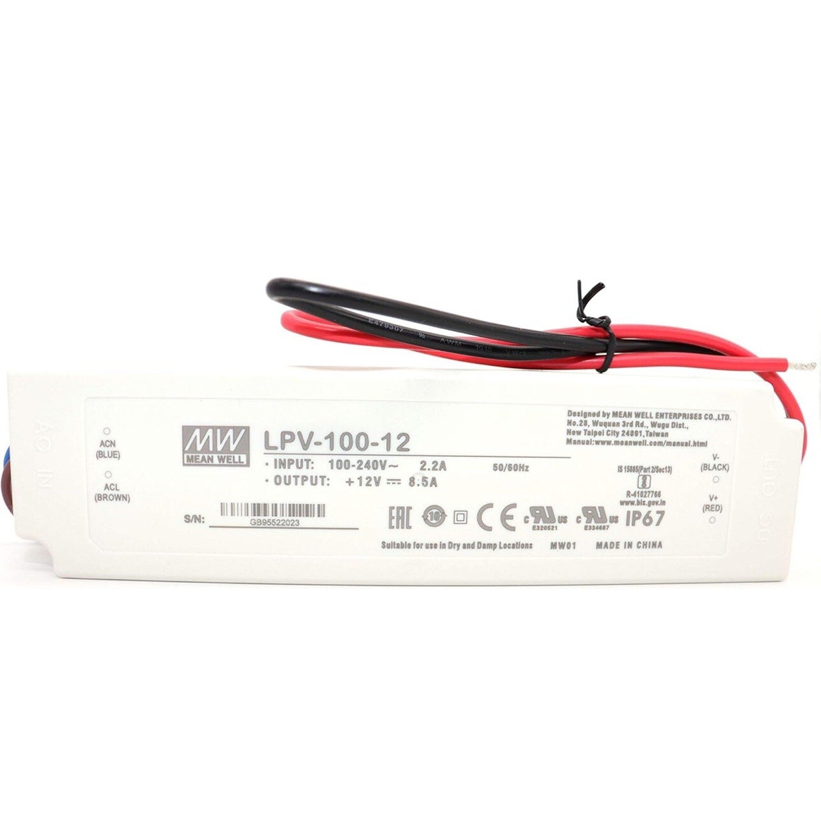 MEAN WELL Class 2 LED Power Supply LPV-35-12