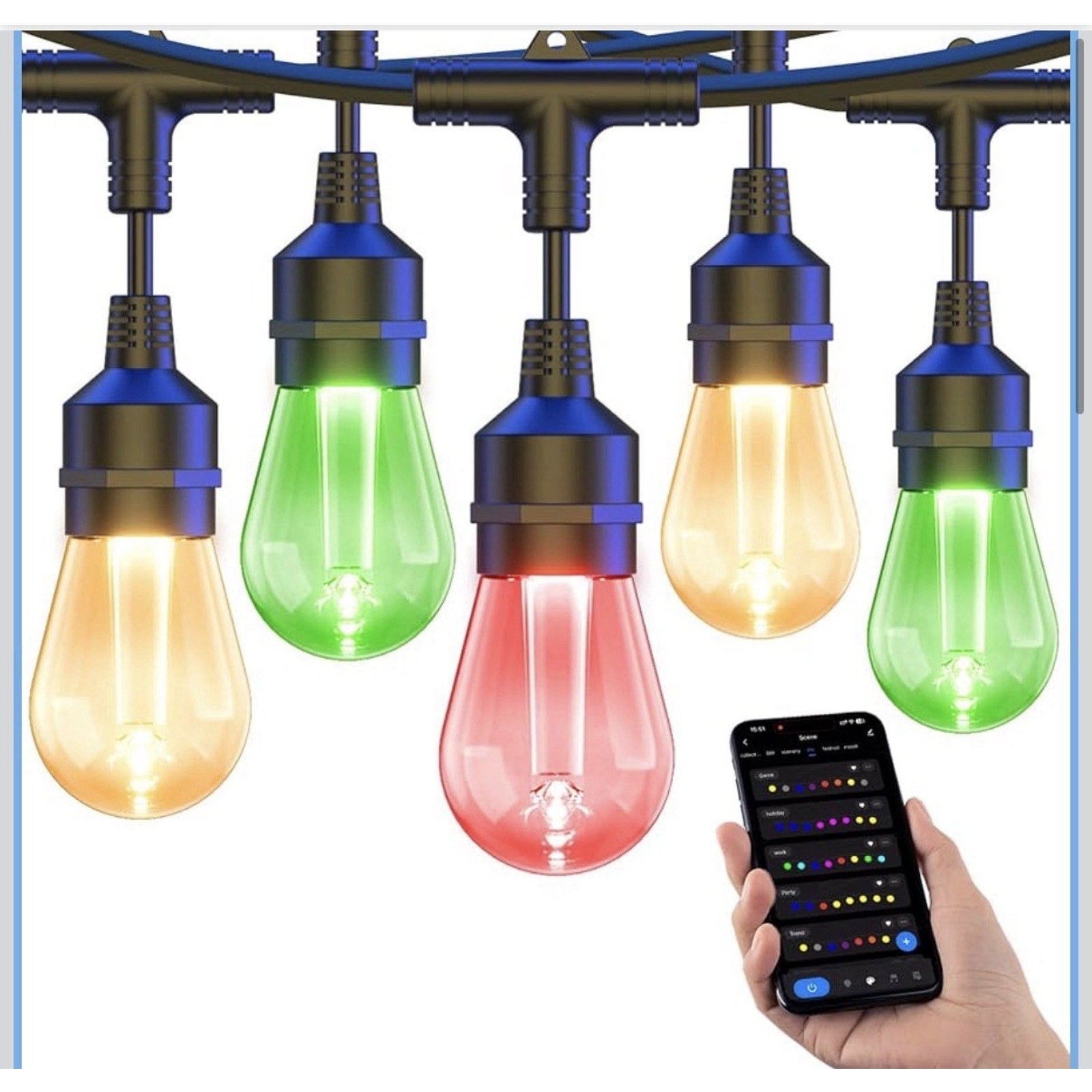 XMCOSY+ Smart Outdoor 123 ft. Outdoor WaterProof LED Lights