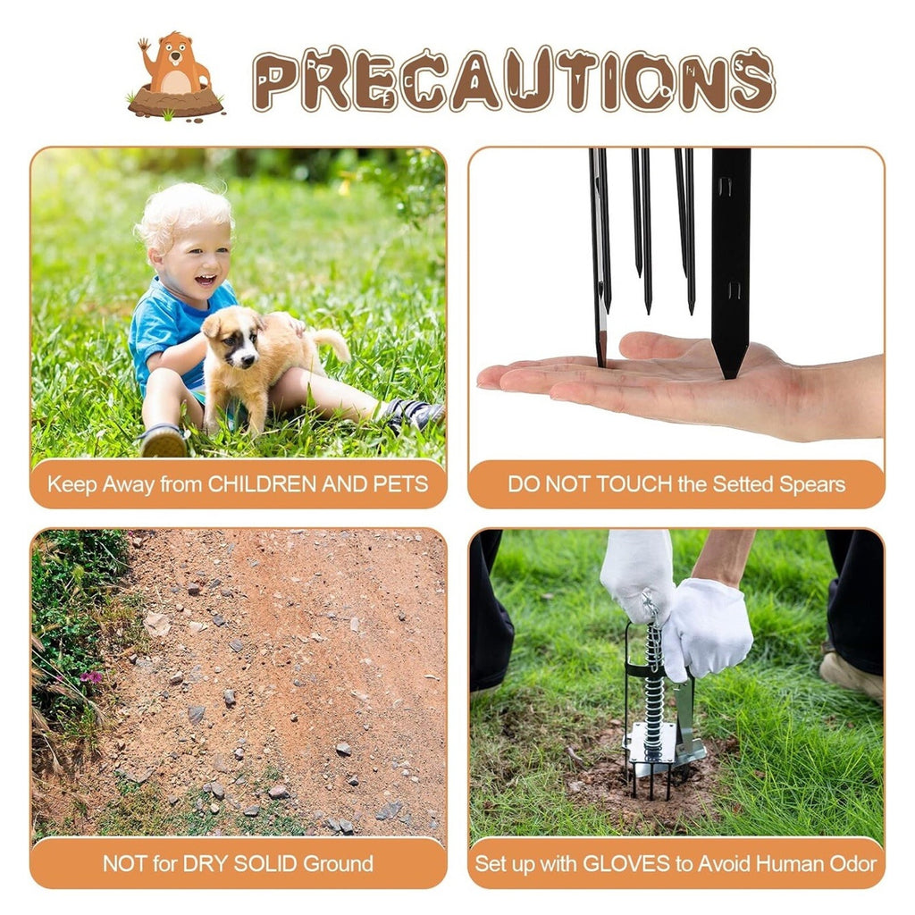 Qualirey 1 Pc Mole Trap for Lawns, Spear Style Mole Killer for Garden Yard