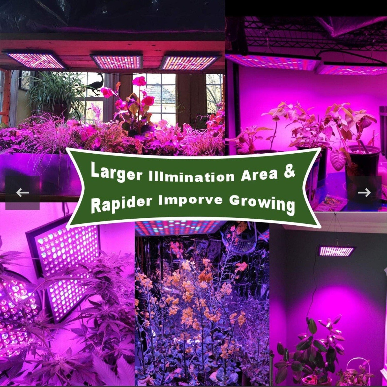 KINGBO 45W LED Plant Grow Light Full Spectrum Reflector 225 LEDs 6-Band