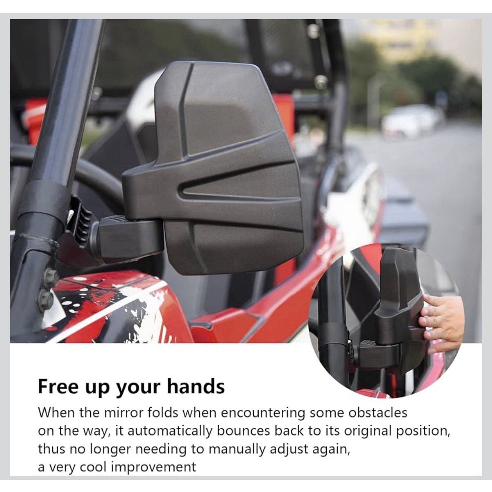 UTV Side Mirrors,Innovative Automatic Reset Function for Polaris,Can Am Maverick