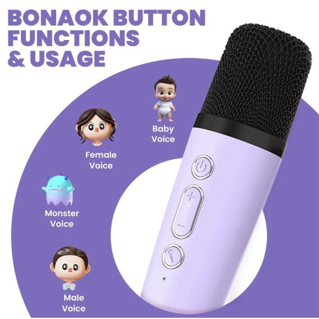 Mini Karaoke Machine for Kids Adults, Portable Bluetooth Speaker with 2 mic
