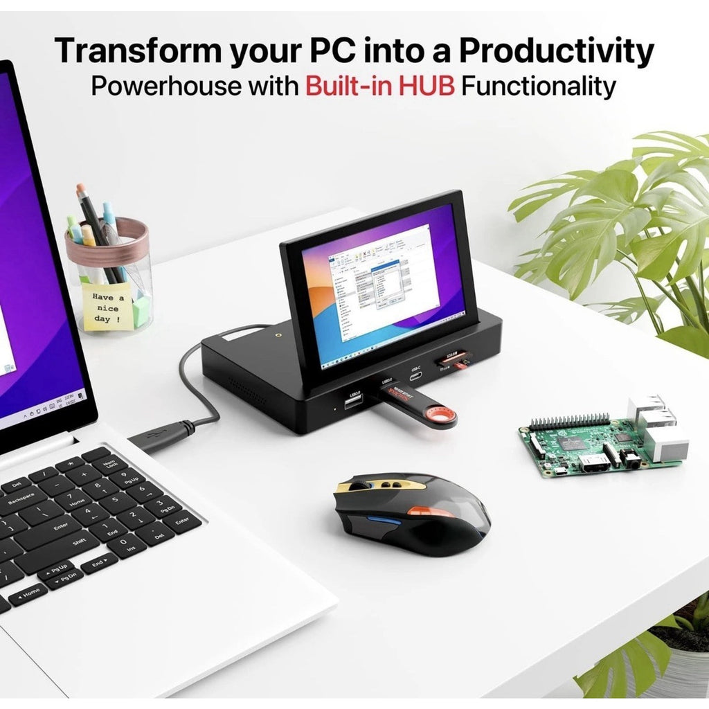 ROADOM 5 Mini Monitor with Raspberry Pi Mount Holes USB HUB, Type-C