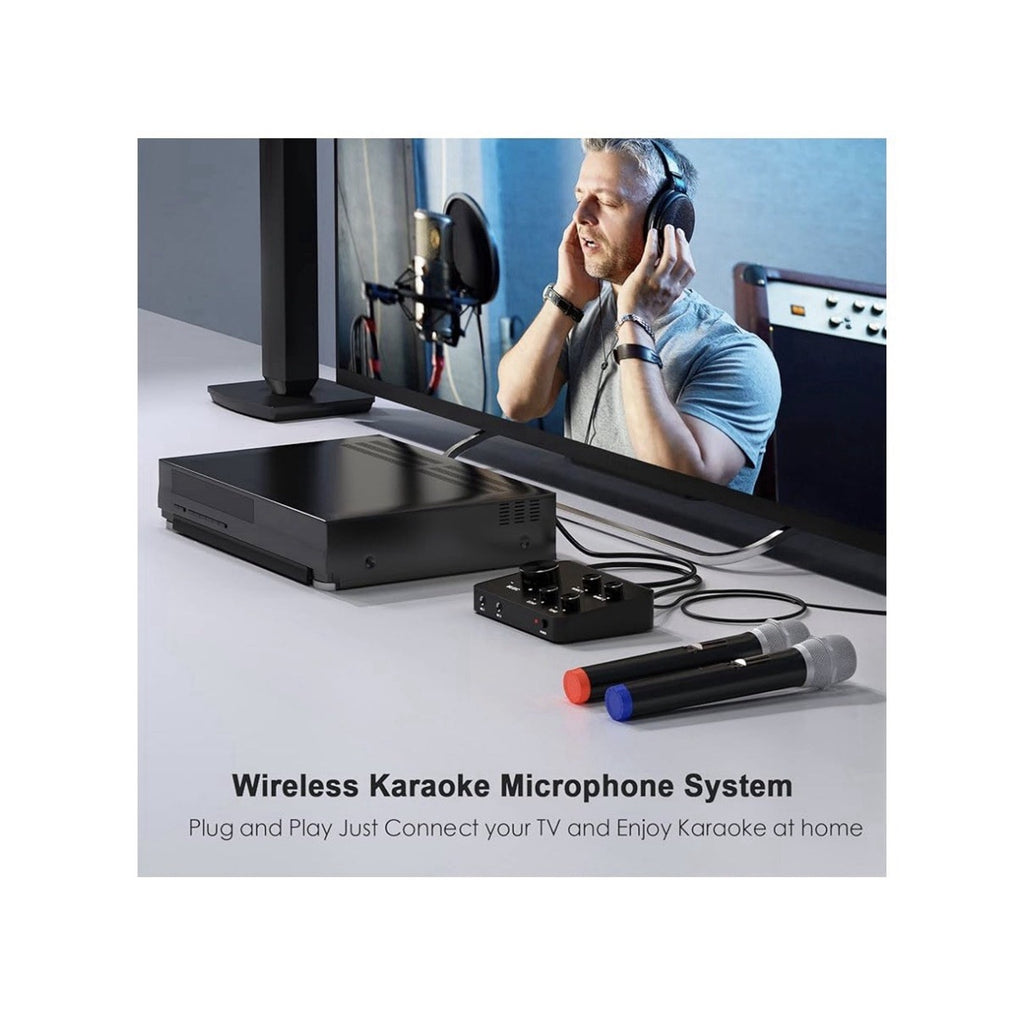 Rybozen Wireless Microphone Karaoke Mixer System, Dual Wireless Microphones