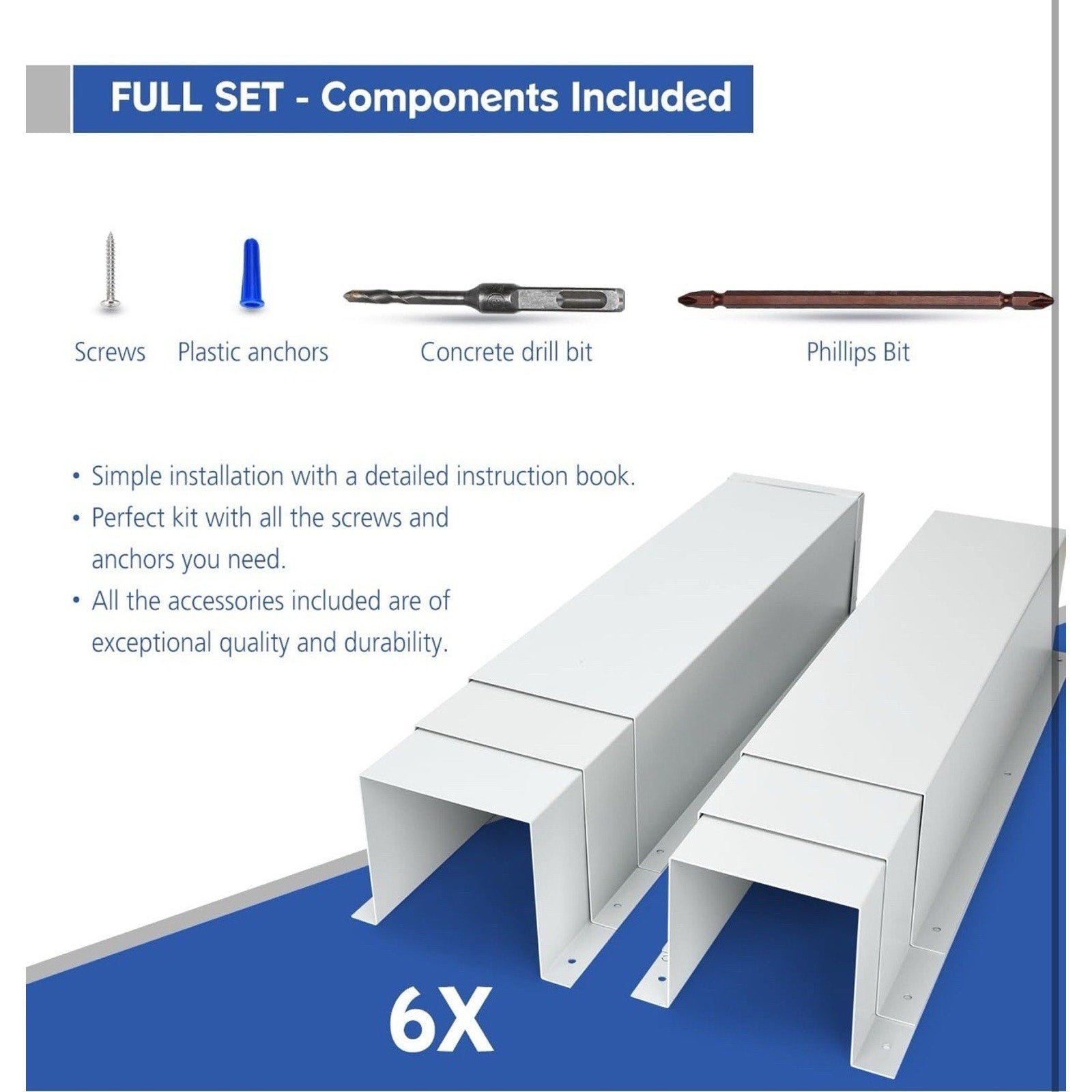 TOPOWN Metal HVAC Lines Cover for Central Air Conditioner 6x4"x8.5ft, White