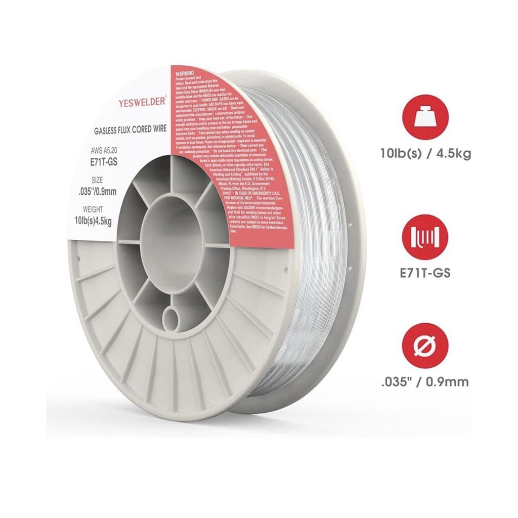 Flux Core Gasless Mig Wire, Mild Steel-E71T-GS .035" 0.9mm-10 Lbs Spool