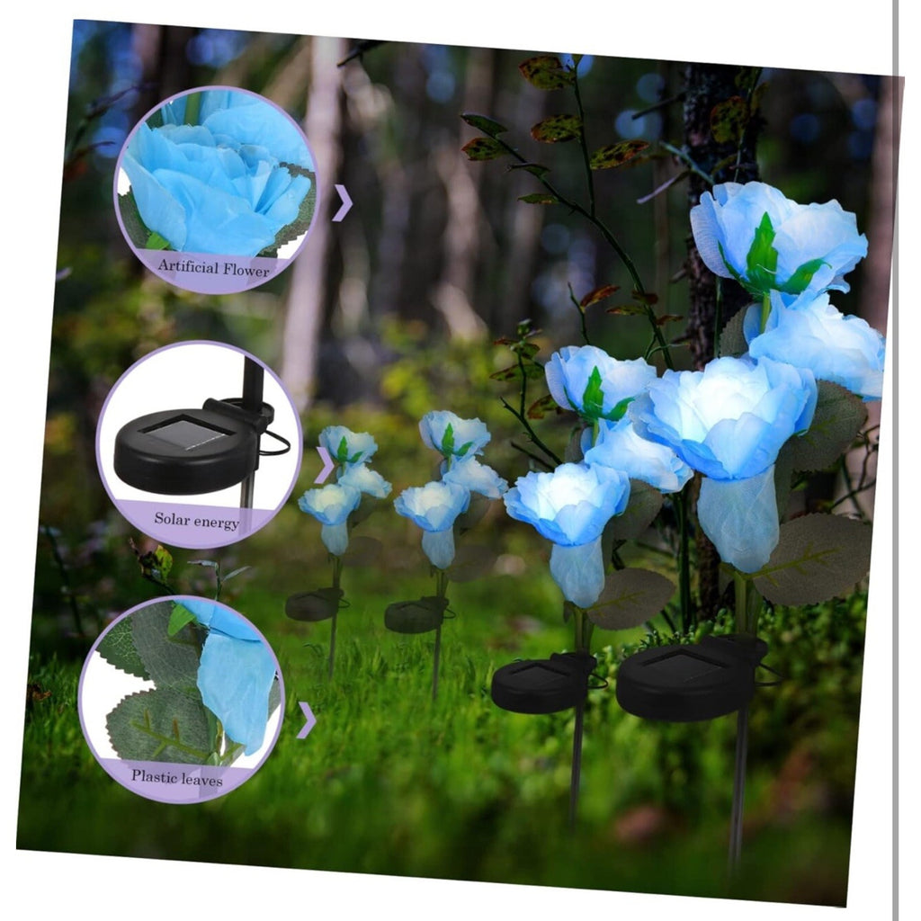 Solar Light Rose Light LED Light Lifelike Lamp Solar Flowers Lights