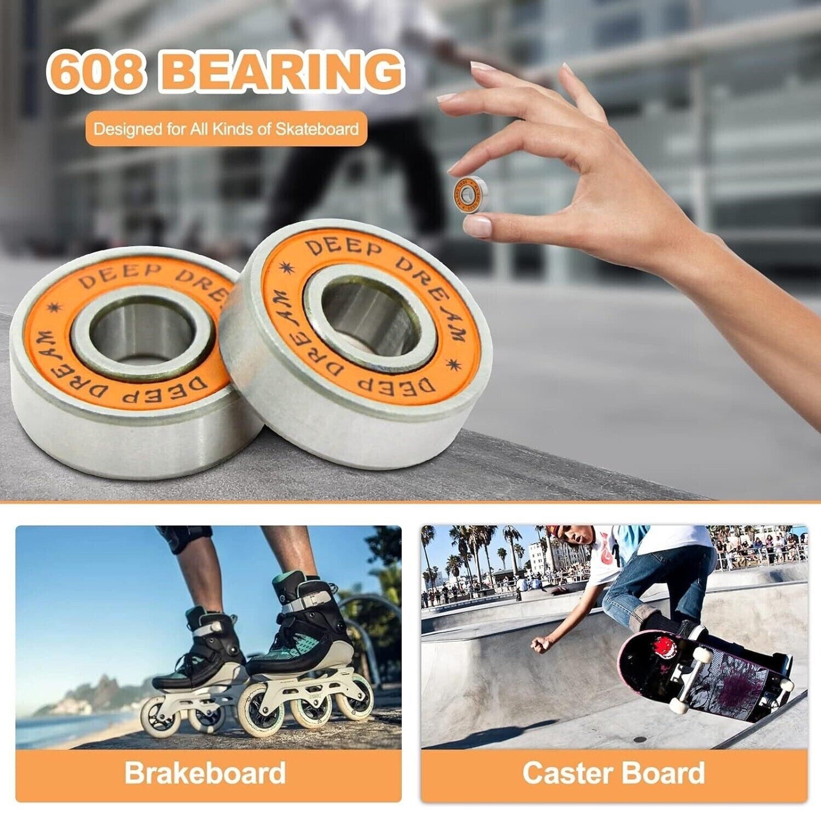 Set Of 70 Deep Dream 608rs ABEC7 Skateboard Bearings