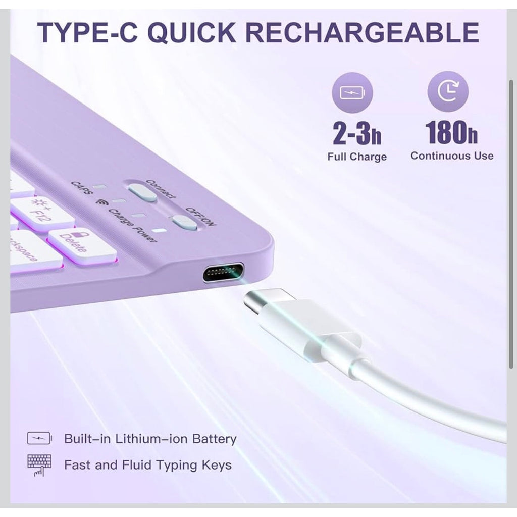 Harvopu Keyboard Case Air 11" M3/M2 (2025/2024), Air 5/Air 4 (Purple)