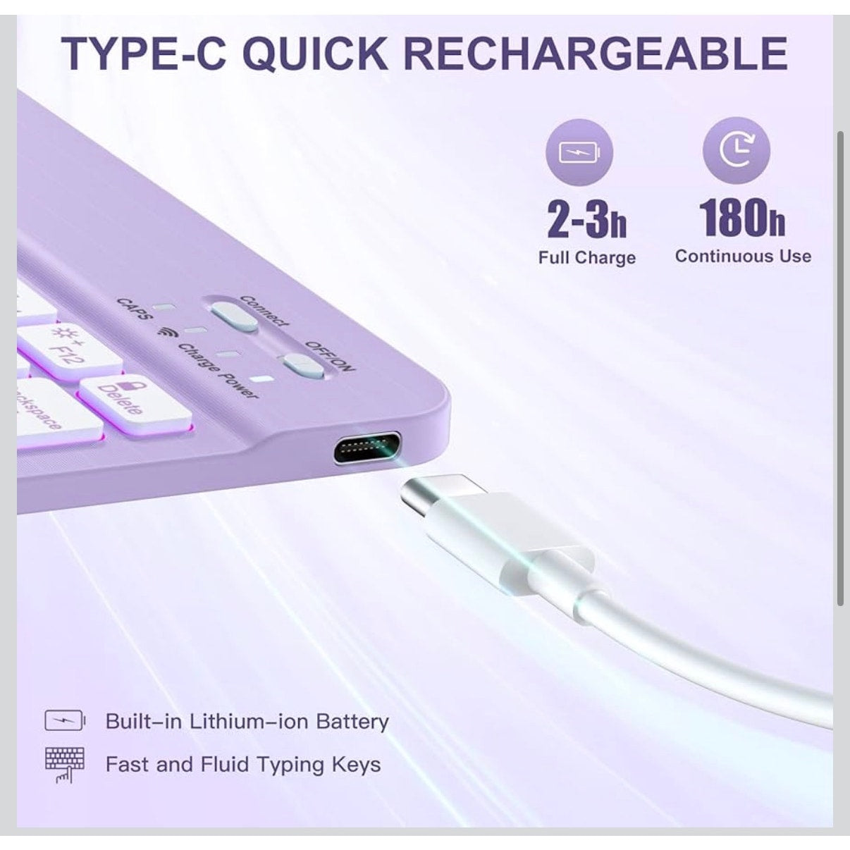 Harvopu Keyboard Case Air 11" M3/M2 (2025/2024), Air 5/Air 4 (Purple)