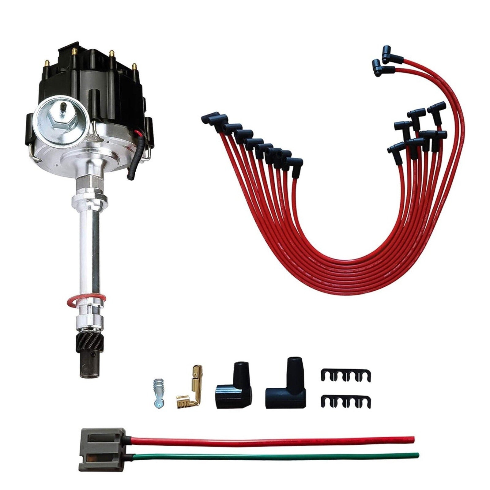 MAS Performance HEI Distributor with Red Cap and Wiring Kit including 65K Coil
