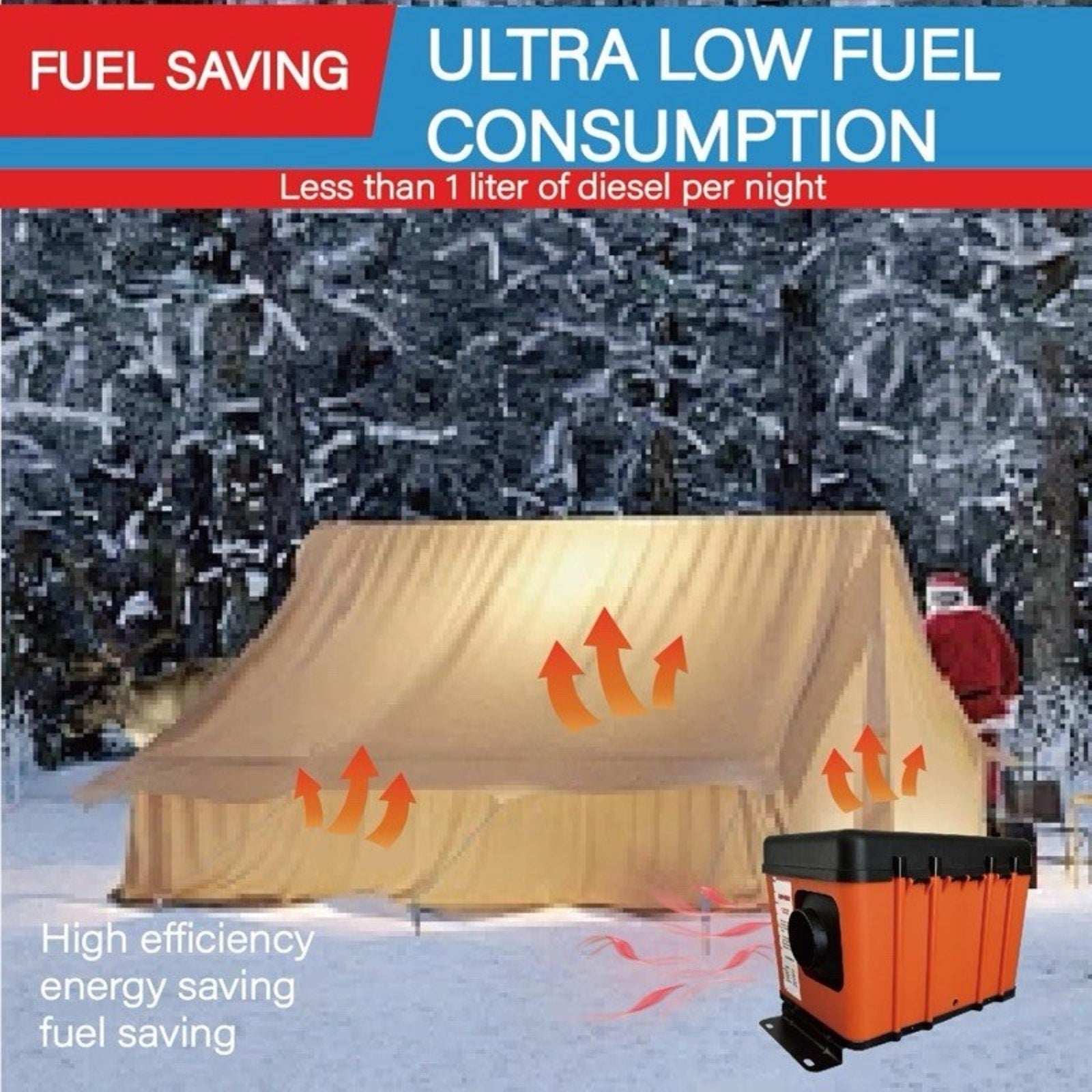 Diesel Air Heater 8KW 12V /24V W/Bluetooth AC110V AC Adapter For RV Camper, Tent