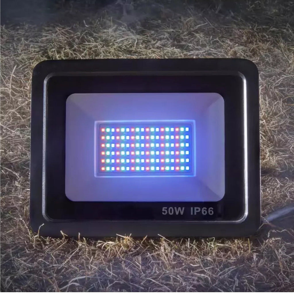 BR MESH 120V 50-Watt Multi-Colored Wifi LED Floodlight