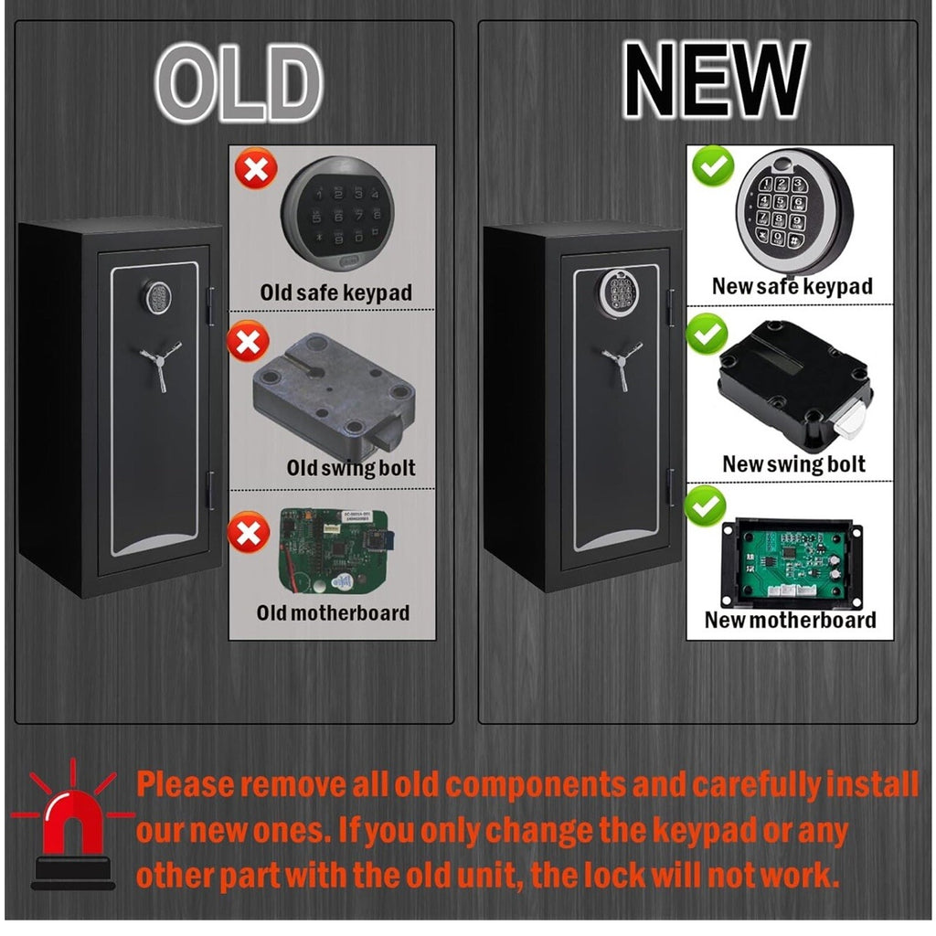 Fireproof Safe Lock with Swing Bolt Lock, Chrome Electronic Digital Keypad
