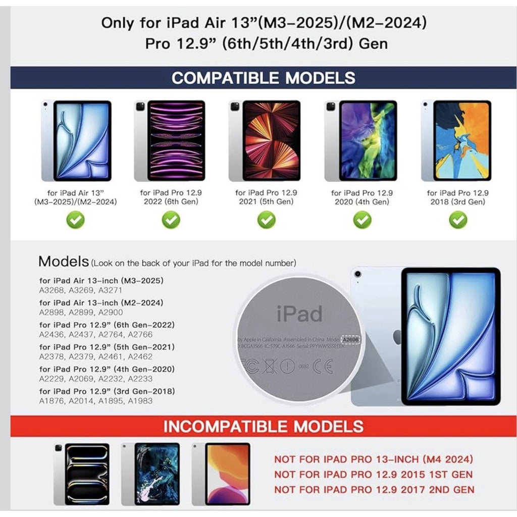 Raymcraft iPad Air 13” M3/2025, M2/2024 Magic Keyboard