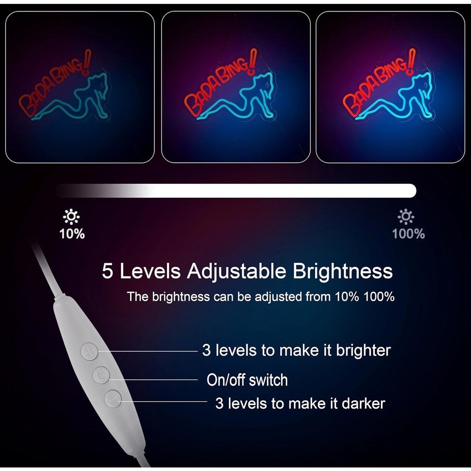 Bada Bing Neon Girl Sign for Wall Decor Sopranos Led Light for Bedroom Pub